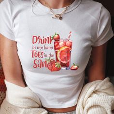 Coquette Vacation, Cherry Lemonade, Crop Top Shirt, Strawberry Lemonade