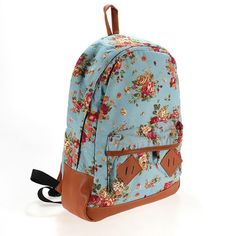 Flower Backpack, Floral Backpack, Vintage Backpacks, Girl Vintage, Flower Bag, Blue Backpack, Cute Flower, Donate To Charity, Purse Accessories