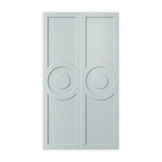 an image of a white door with two circles on the front and one circle on the back