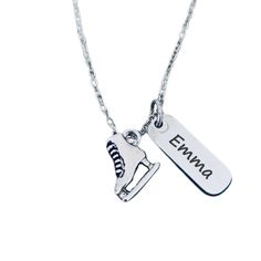 Personalized Engraved Skating Necklace Engraved Adjustable Charm Necklace For Best Friend, Meaningful Engraved Charm Necklaces For Personalized Gifts, Adjustable Engraved Meaningful Charm Necklaces, Personalized Adjustable Charm Necklace For Keepsake, Engraved Pendant Charm Necklaces For Best Friend, Meaningful Engraved Charm Necklace For Best Friend, Engraved Pendant Charm Necklace For Best Friend, Adjustable Engraved Charm Necklace Best Friend Gift, Engraved Meaningful Charm Necklace For Best Friend