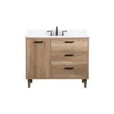 This Vanity Sink Set from the Baldwin collection by Elegant Lighting will enhance your home with a perfect mix of form and function. The features include a Natural Oak finish applied by experts.   Product Features Include: Brand: Elegant Lighting  Collection: Baldwin  SKU: VF47042NT-BS  UPC: 848145015202  Category: Vanity  Finish: Natural Oak  Material: Solid Wood and MDF  Length: 42.00  in.  Width: 22.00  in.  Height: 34.00  in.  Backplate/Canopy Width: 0.00  in.  Backplate/Canopy Length: 0.00 Oak Vanity, Furniture Vanity, Elegant Furniture, Countertop Materials, Undermount Sink, Oak Color, Bathroom Style, Soft Close Doors, Elegant Lighting