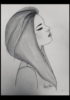 a drawing of a girl with long hair