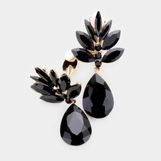 Marquise Black Crystal Teardrop Dangle Clip On Earrings by Miro Crystal CollectionItem: Clip-On EarringsBrand: Miro Crystal Collection Size: 1.25" X 2.4" (Inches) Color: Black, Gold Metal: Alloy, Lead & Nickle Free Material: Crystal Theme: Evening, Bridal, Prom, Pageant All Measurements Are Approximate. Sold As One Pair Of Earrings Stone Dangle Earrings, Jeweled Earrings, Beaded Tassel Earrings, Star Earrings Stud, Art Deco Earrings, Flower Earrings Studs, White Earrings, Small Earrings, Heart Earrings Studs