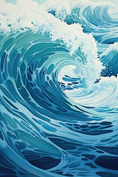 Ocean waves Wave Images Ocean, Ocean Waves Graphic, Ocean Wave Drawing Simple, Water Movement Art, Water Waves Illustration, Waves Illustration Art, Beach Waves Illustration, Water Wave Illustration, Water Movement Drawing