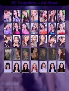 an iphone photo collage with many different women's faces and the text pc templates add more