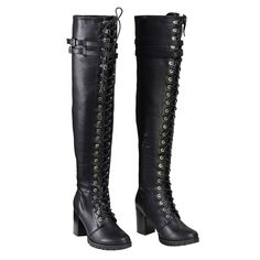 Milwaukee Leather MBL9424 Women’s Black Above the Knee Boots with Lace-Up Closure Features Made of Premium Synthetic Leather Faux Upper Anti-Slip Bottom Above the Knee Design Platform Heel Lace-Up with Adjustable Buckle Straps Inside Side Zipper Entry for Easy on and off Wear Milwaukee Leather Performance Apparel: Made for Riders, Built to Last Black Gothic Lace-up Boots In Faux Leather, Black Gothic Knee-high Winter Boots, Gothic Black Knee-high Winter Boots, Black Gothic Heeled Boots In Faux Leather, Black Gothic Knee-high Faux Leather Boots, Black Gothic Faux Leather Knee-high Boots, Gothic Black Faux Leather Knee-high Boots, Black Gothic Faux Leather Heeled Boots, Gothic Black Faux Leather Heeled Boots