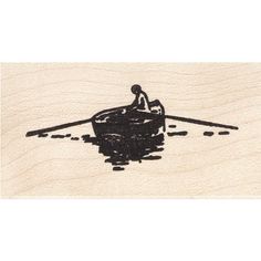 a drawing of a person in a row boat