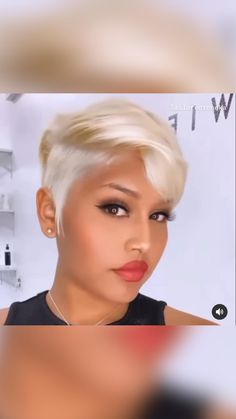 Blonde Natural Hair, Platinum Hair Color, Bob Haircuts For Black Women, Short Natural Haircuts, Short Hair Waves, Haircuts For Black Women