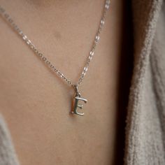 Discover our sterling silver custom Initial necklaces for women. These personalized delicate multiple initial letter pendent chains includes ; w initial necklace, e initial necklace, c initial necklace, b initial necklace and h initial necklace. This dainty 925 silver jewelry exudes a unique charm with your chosen letter perfect for an everyday wear. It's an ideal mother's day gift or birthday gift. Adjustable in length, that also make great gifts for bridesmaid events, anniversaries, or as thou Letter Pendent, Personalized Silver Jewelry, H Initial, Letter Necklace Silver, Initial Necklace Silver, Presents For Wife, Dainty Initial Necklace, Birthday Presents For Her, Custom Initial Necklace