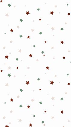 a white background with red and green stars