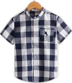 Casual Collared Gingham Shirt, Casual Gingham Collared Shirt, Gingham Cotton Short Sleeve Shirt, Boys Shirts, Buffalo Plaid, Buffalo, Plaid, Free Shipping