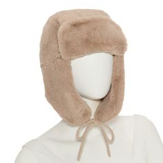 This Mixit women's trapper hat comes in a chic pale pink faux fur to keep you cozy and stylish during the winter months. It comes complete with an adjustable tie closure. Base Material: 100% PolyesterLining: LinedLining Material: PolyesterCare: Hand WashCountry of Origin: Imported Adjustable Faux Fur Lined Hat With Ear Flaps, Adjustable Hats With Faux Fur Trim For Cold Weather, Adjustable Faux Fur Trim Hats For Cold Weather, Adjustable Faux Fur Trim Cold Weather Hats, Adjustable Faux Fur Winter Hat, Adjustable Faux Fur Hats With Lining, Winter Faux Fur Hat With Adjustable Fit, Winter Faux Fur Mink Hat, Mink Color Hat With Faux Fur Lining For Winter