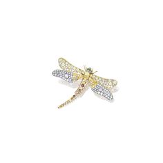 bulgari ||| brooch ||| sotheby's hk0637lot8w42nen Luxury Vintage Brooches With Intricate Design, Vintage Bulgari Jewelry, Vibtage Bulgari, Luxury Mid-century Evening Brooches, Brownish Yellow, Emerald Set, Dragonfly Brooch