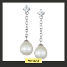 in stock Flower Chain, Chain Earrings, Sterling Silver Chains, Fresh Water, Freshwater Pearls, Cubic Zirconia, In Store, Buy Online, Sterling Silver