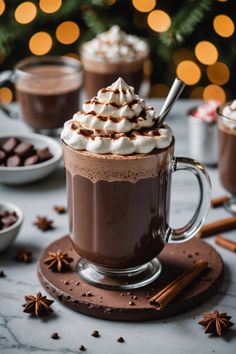 A photo of a  Bourbon Spiked Hot Chocolate a christmas cocktails with bourbon Christmas Drinks Hot Chocolate, Booze Hot Chocolate, Cozy Alcoholic Drinks, Hot Chocolate Drinks With Alcohol, Brown Alcoholic Drinks, Hot Chocolate Cocktail Recipes, Hot Chocolate Cocktails, Hot Alcoholic Beverages, Boozy Hot Chocolate Bar