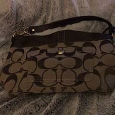 Brand New. Never Used. Brown And Light Brown With Gold Hardware. Large Bag. Very Roomy. Purple Satin Interior. Coach Monogram, Monogram Handbag, Bags Coach, Purple Satin, Large Bag, Coach Bags, Gold Hardware, Light Brown, Bag Lady