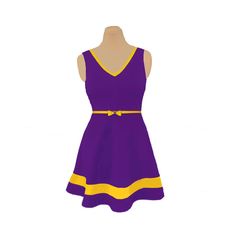 Purple + Bright Gold Skater Dress Purple Skater Dress, Skater Dress, Gold Trim, Tigers, Summer Dresses