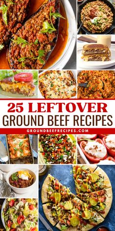 Wondering what to do with leftover hamburger meat? Check out these easy family dinners featuring leftover cooked ground beef! There are lots of uses for leftover ground beef like pizza, salad, tacos, and other main course recipes! Leftover Meat Recipes, Ground Beef Pasta Recipes, Beef Pasta Recipes, Beef Meals, Cube Steak Recipes, Beef Dinners