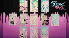 an advertisement for pastel dolls canvass featuring cartoon characters