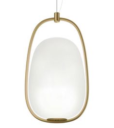 a white and gold light hanging from the ceiling