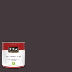 a red paint can with the words behr interior - exterior high gloss enamel on it