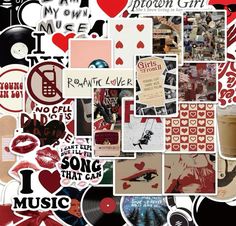 a collage of various stickers and pictures