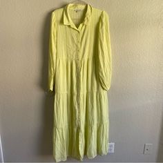 American Eagle Outfitters Yellow Lime Tier Dress Size: Medium Details: New Without Tags. Really Cute! It Looks Better In Person My Lighting Is Terrible. Summer Long Sleeve Maxi Dress For Daytime, Summer Daytime Long Sleeve Maxi Dress, Long Sleeve Maxi Dress For Summer Daytime, Long Sleeve Maxi Dress For Daytime Summer, Yellow Spring Maxi Dress For Daywear, Spring Yellow Maxi Dress For Daywear, Yellow Maxi Dress For Spring Daywear, Yellow Cotton Midi Dress For Spring, Yellow Long Sleeve Maxi Dress For Summer