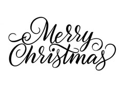 merry christmas lettering with handwritten font