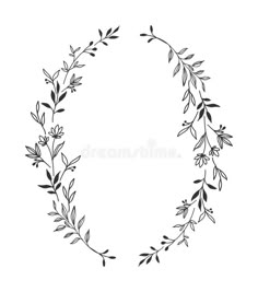 the letter o is made up of leaves and flowers in black on a white background