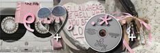 a collage of various items with the word love written on them, including cd and scissors