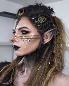 Viking Makeup, Halloweenský Makeup, Elf Cosplay, Front Braids, Viking Hair, Elf Makeup