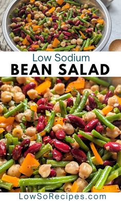 bean salad with beans and carrots in a bowl