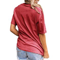 Rust Red Kiss Leopard Lips Distressed Hole Tees Red Short Sleeve Solid Color Shirt, Red Distressed Crew Neck T-shirt, Casual Red Solid Color Tops, Red Distressed Short Sleeve T-shirt, Red Distressed Crew Neck Top, Casual Red Distressed Tops, Red Distressed Cotton Top, Red Solid Color Cotton Tops, Women Tops