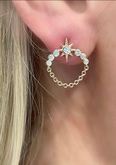 Wear alone, or add to your ear stack- the addition of the Orbit Studs to your collection will be out of this world. .26 cts of diamonds or colored stones .25" at its widest Sold in pairs only Please allow 6-8 weeks for delivery