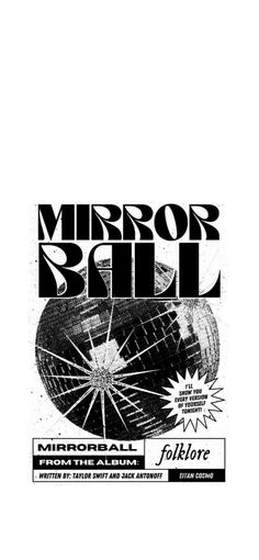 an advertisement for mirror bill with the words mirror bill in black and white on it