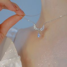 Length:+40+cm Material:+high+quality+alloy,+zircon,+artificial+diamond Chain Aesthetic, Simple Elegant Jewelry, Emo Jewelry, قلادات متدلية, Aesthetic Necklace, Preppy Jewelry, Moonstone Pendant Necklace, Crystal Heart Pendant