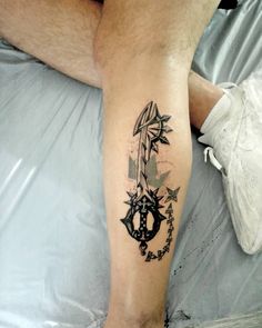 a person with a tattoo on their leg