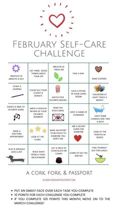 February Self-Care Challenge For Women | The new February 30-day self-care challenge for women to pamper, build confidence, and live life to the fullest, with bonus points for extra tasks! #selfcare #selfesteem #beauty #health #women #midlifewomen #joy #love February Self Care, Gross Things, Self Care Challenge, February Challenge, Self Care Bullet Journal, Live Life To The Fullest, Love Challenge, Build Confidence