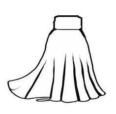 a drawing of a dress with a long skirt on the bottom, and a short skirt on the top