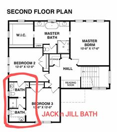 the second floor plan for jack and julia's house