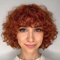 Red Curly Short Hair, Short Curly Crochet Hair, Hairstyles For Short Curly Hair, Loose Curly Hair, Curly Pixie Hairstyles, Short Bobs With Bangs, Brown Curly Hair