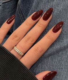 Oval Nails Dark, Kutek Disney, Dark Red Nails, Wine Nails, Maroon Nails, Cherry Nails, Red Nail Polish, Red Nail