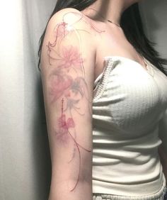 Ancient Chinese Tattoo, Pastel Color Tattoos For Women, Tattoo In Back For Women, Cool Back Tattoos For Women, Aura Tattoos, Pretty Body, Tattoo White, White Tattoos, Pink Tattoo