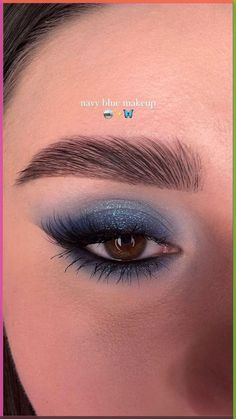 Navy Blue Makeup, Navy Makeup, Blue Eyeliner Makeup, Blue Eyeshadow Makeup, Welcome To The Dark Side, Blue Eyeshadow Looks, Holiday Makeup Looks