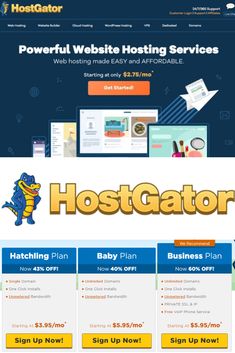 the hostgattor website homepage