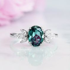 Alexandrite Stone, Alexandrite Engagement Ring, Alexandrite Ring, London Blue Topaz Ring, Purple Teal, Ring Color, Fine Jewelry Collection, Blue Topaz Ring, London Blue Topaz