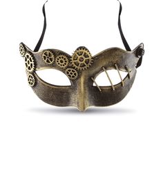 PRICES MAY VARY. Our Attitude Studio Gold Steampunk Eye Mask is perfect to top theme costume. Sock & Buskin Comedy Tragedy Opera mask to wear for theater costumes that need a dramatic flair. Venetian face mask to disguise your identity for a masquerade ball or Mardi Gras celebration, and great to pair with your Renaissance fair outfit. Use as party decorations, party favors, & game supplies for Steampunk or Halloween carnival event or masquerade festival! Perfect mask for couples to wear as matching costumes. Pair this face accessory with Halloween costume for adults such as Venetian, Greek or Roman warrior, a lone ranger, anonymous phantom hacker, or a plague doctor. Adults can dress up as a pirate, jester, or vendetta bandit. Adult can wear eye mask during their Quinceanera to wow their Burlesque Bachelorette Party, Masquerade Ball Costume, Steampunk Eye, Steampunk Masquerade, Mask Steampunk, Carnival Event, Phantom Mask, Steampunk Party, Opera Mask