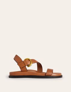 Chunky Buckle Sandal - Tan | Boden US Everyday Sandals, Superhero Fashion, Tea Shirt, Vacation Wardrobe, Mini Vacation, Tan Sandals, Boden Uk, European Vacation, Footbed Sandals