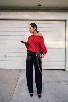 Red Pullover Outfit, Aimee Song Style, Aimee Song, Red Pullover, Song Of Style, Style Inspiration Winter