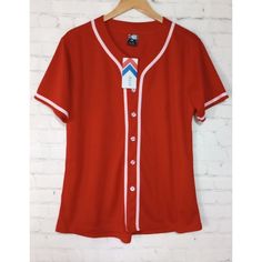 Molpe Athletic Unisex Men Women Xxl Apparel Button Up Jersey Red White Trim New. New With Tags. #1553 Handling Time: We Have A 1 Day Handling Time & Ship Items Out Every Business Day So Expect To Get Your Item Very Fast!! Packaging: We Package Every Item With Care To Ensure Safe Delivery. If There Is Any Issues, Please Contact Us. Buy With Confidence, Check Out Our Feedback! Classic Red Tops With Snap Buttons, Red Crew Neck Top With Buttons, Red Cotton Tops With Snap Buttons, Red Snap Button-up Tops, Nike Stock, Custom Cycling Jersey, Black Linen Shirt, White Sleeveless Shirt, Custom Cycles